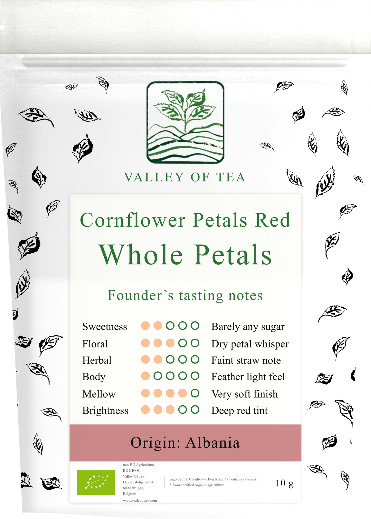 Cornflower Petals Red pouch front