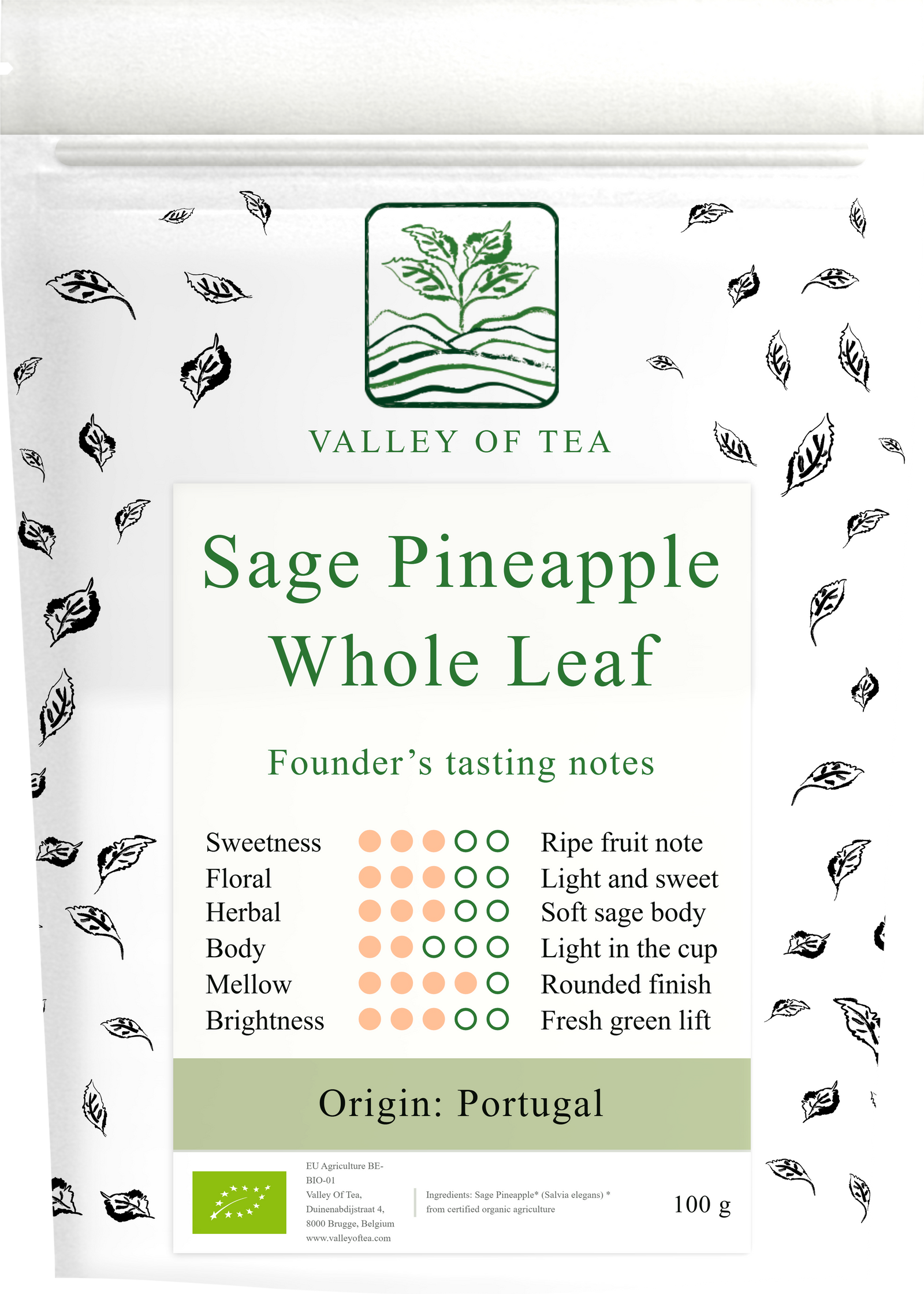Sage Pineapple pouch front