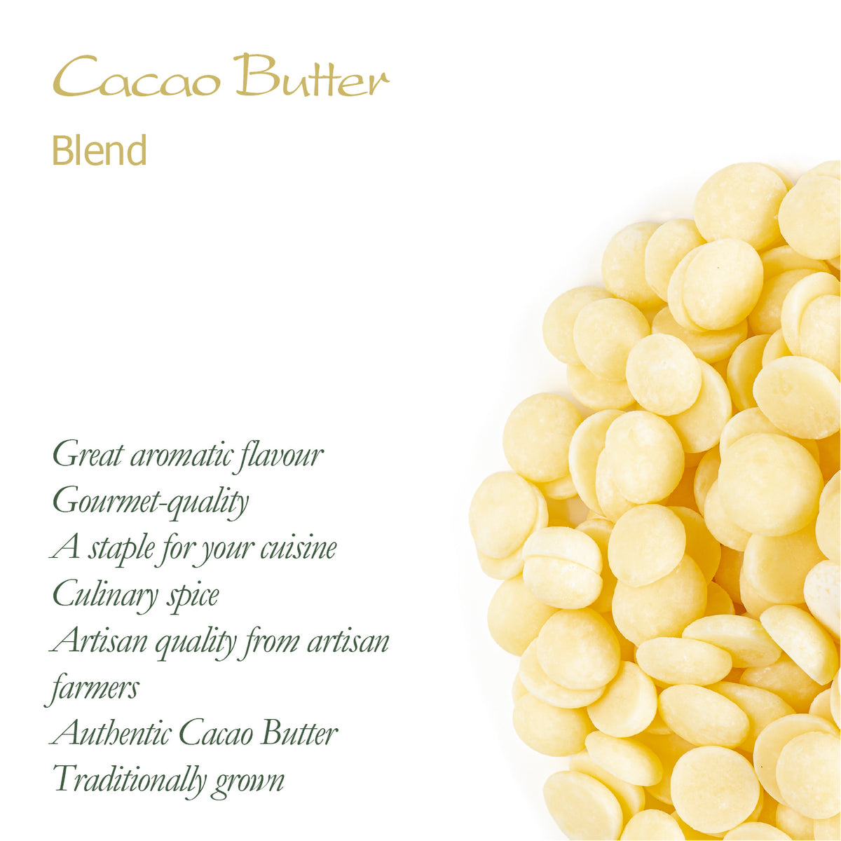 Cocoa Butter Food Grade Organic - cacaobutter chips raw for baking