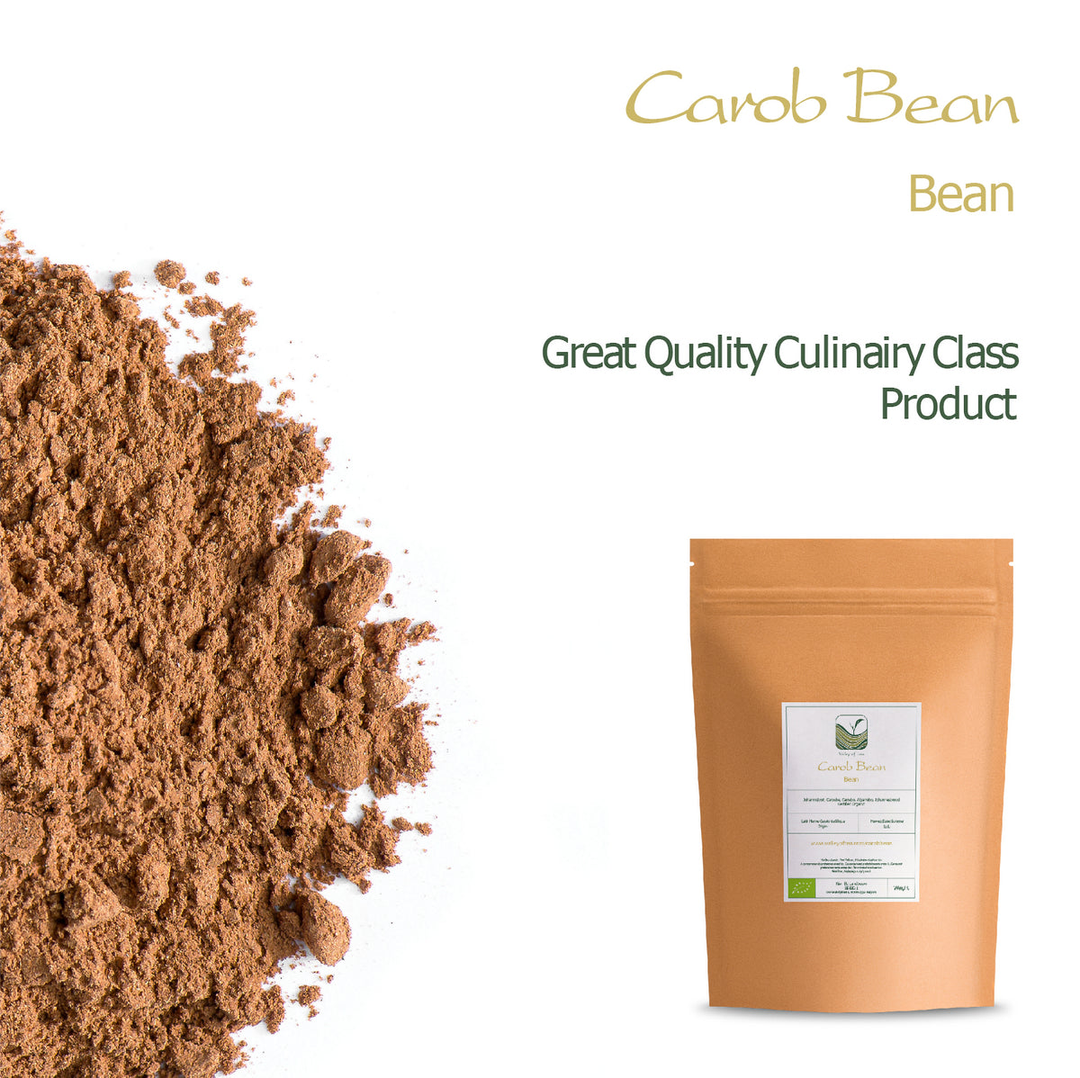 Carob Bean Nibs Raw Powder