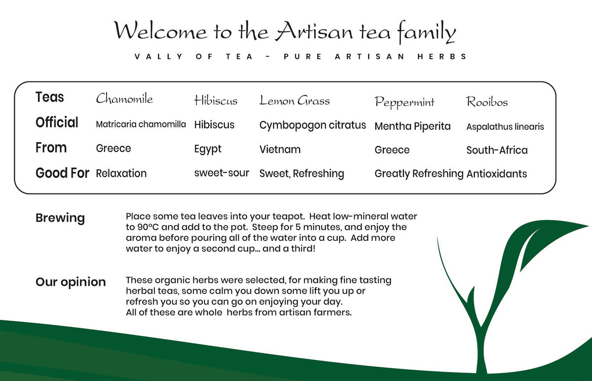 Kruidenthee Geschenk Doos Voor Theeliefhebbers - Losse Thee Voor Echte Theeliefhebbers - Specialiteit Voor Fijnproevers - Kamille  Passiebloem  Pepermunt  Citroengras  Rooibos 